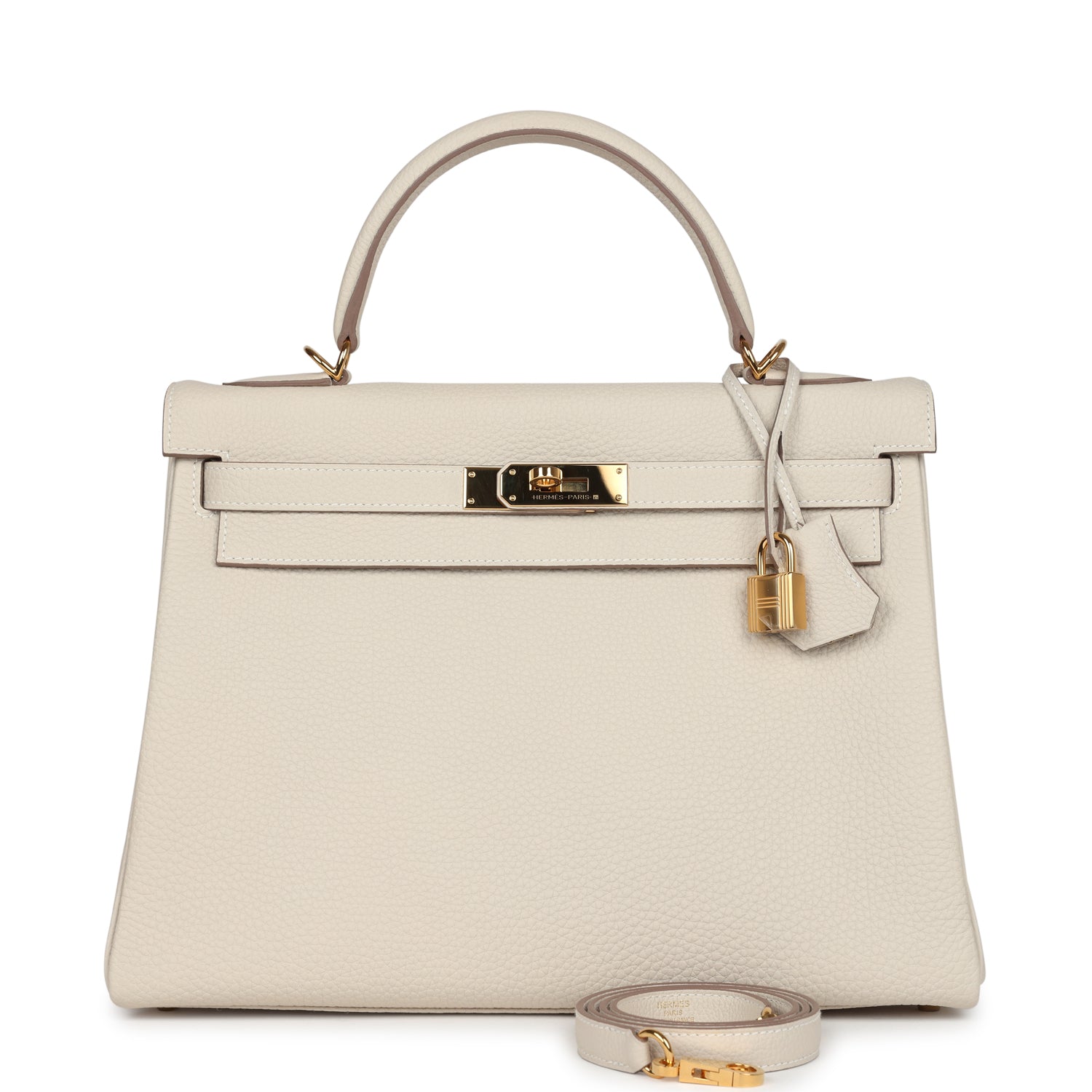 New Hermes Kelly Retourne 32 Craie Togo Gold Hardware