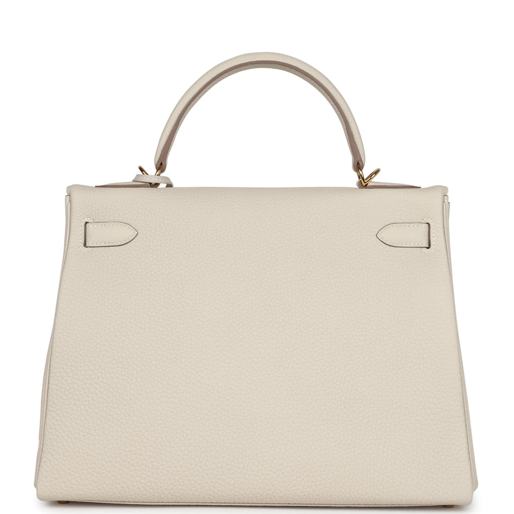 New Hermes Kelly Retourne 32 Craie Togo Gold Hardware
