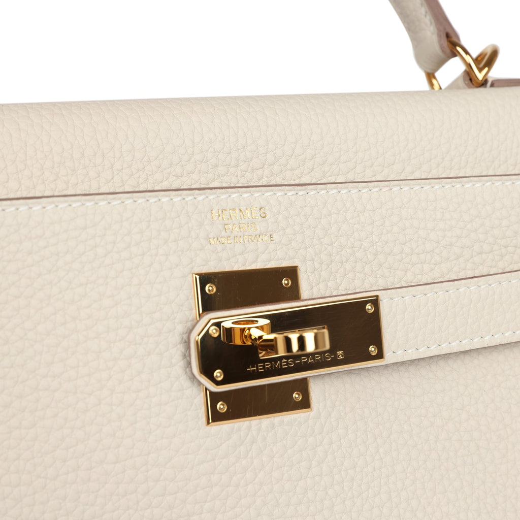 New Hermes Kelly Retourne 32 Craie Togo Gold Hardware