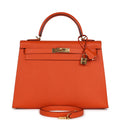 New Hermes Kelly Sellier 32 Feu Epsom Gold Hardware