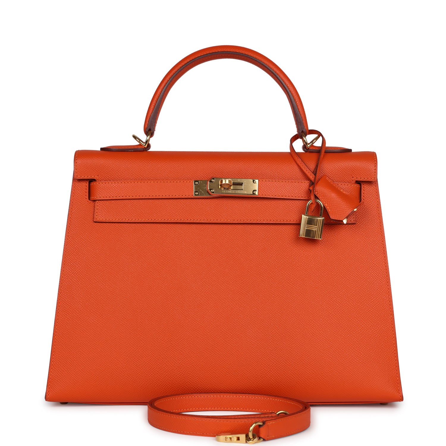 New Hermes Kelly Sellier 32 Feu Epsom Gold Hardware