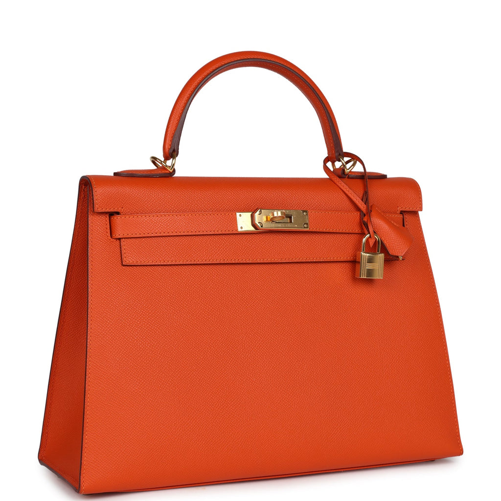 New Hermes Kelly Sellier 32 Feu Epsom Gold Hardware