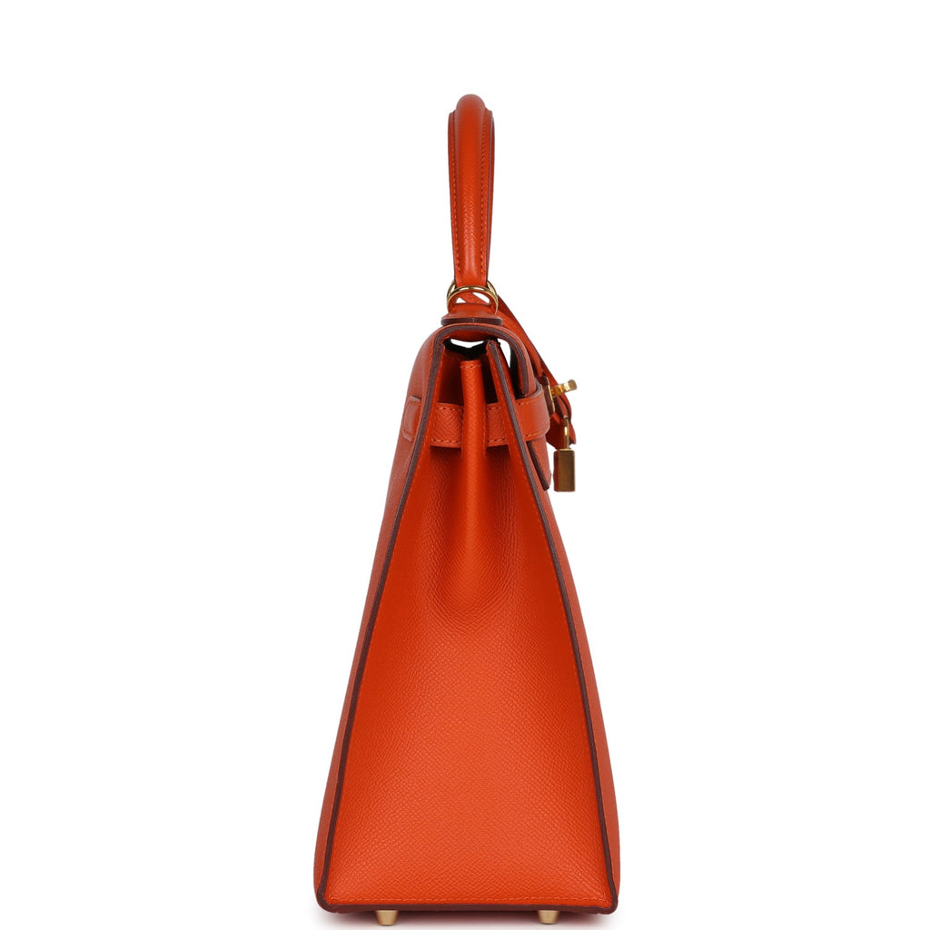 New Hermes Kelly Sellier 32 Feu Epsom Gold Hardware