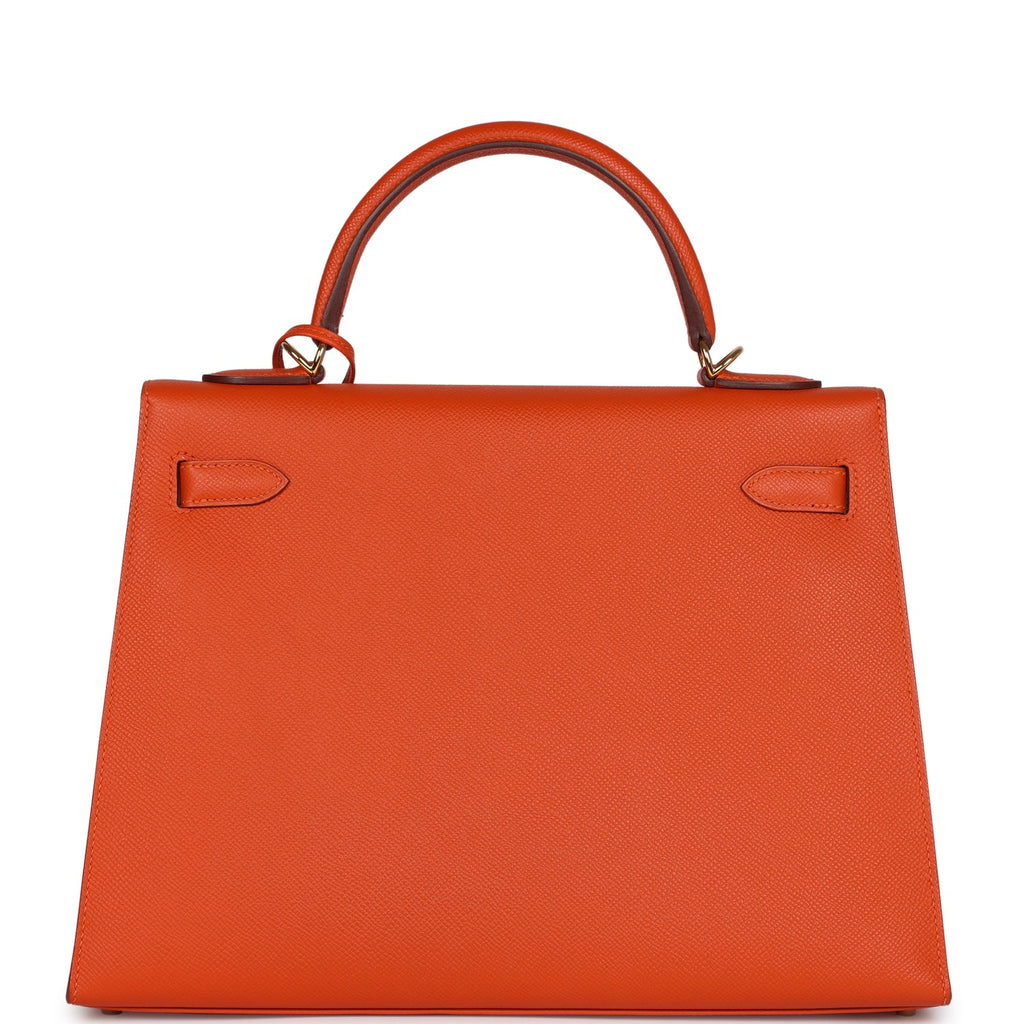 New Hermes Kelly Sellier 32 Feu Epsom Gold Hardware