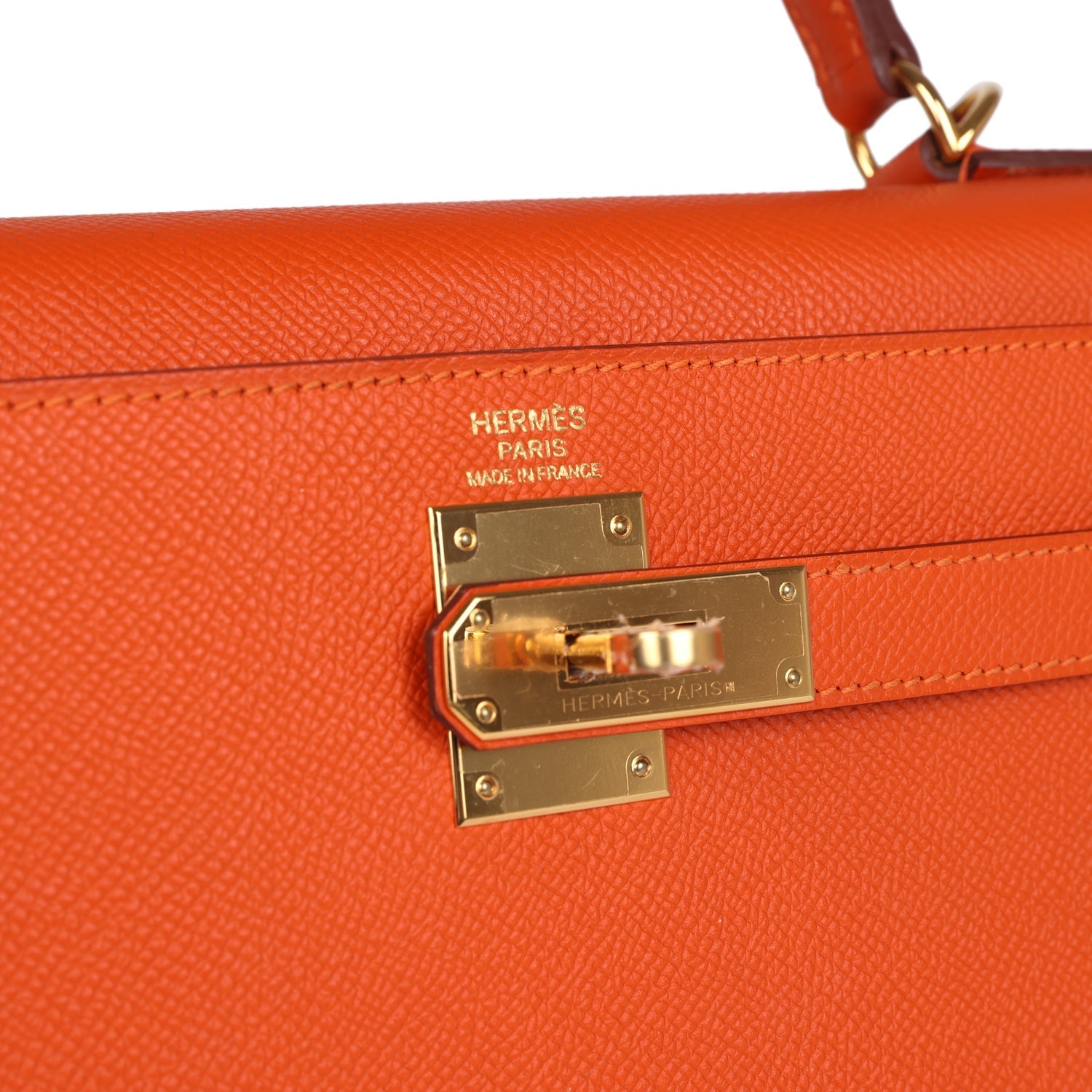 New Hermes Kelly Sellier 32 Feu Epsom Gold Hardware