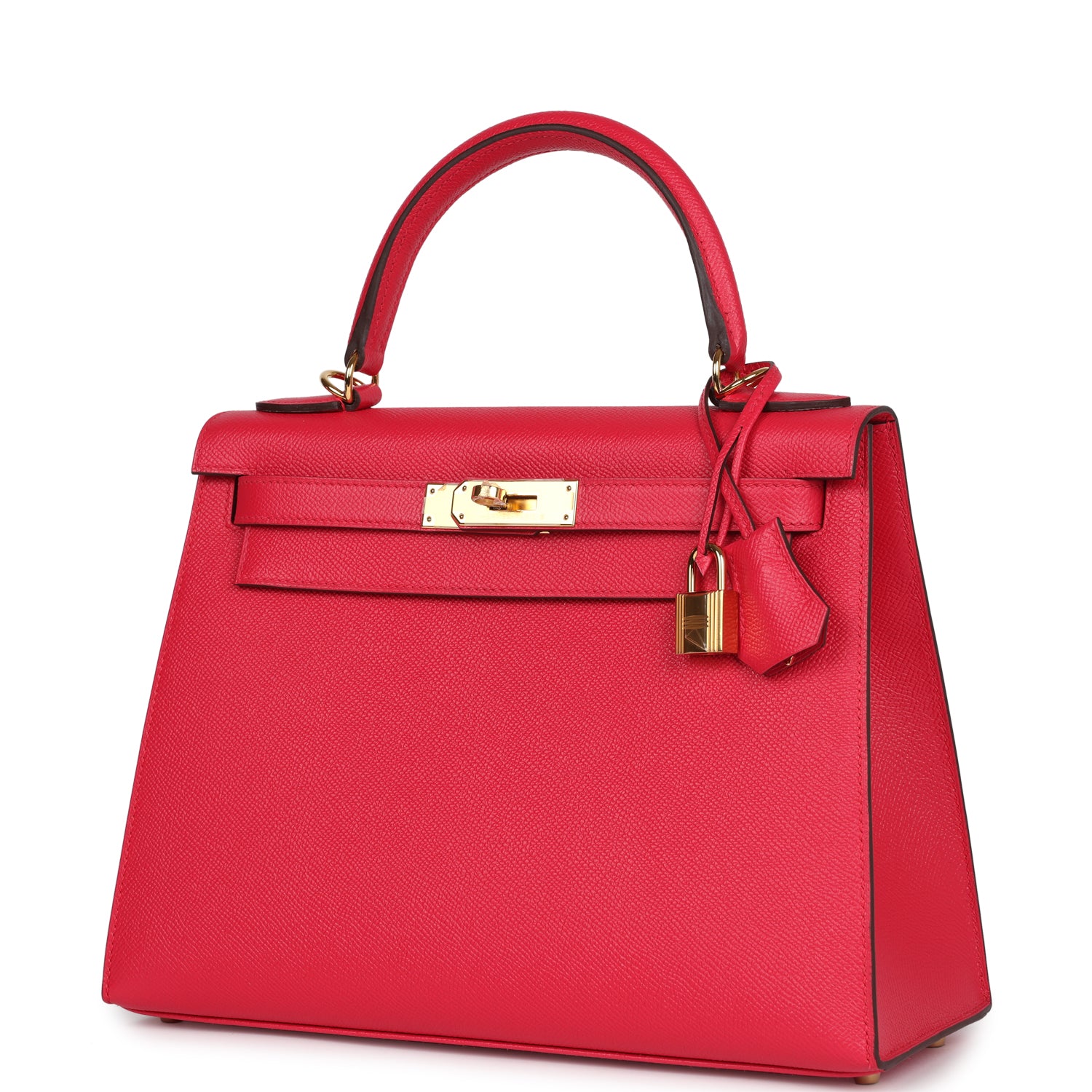 Pre-owned Hermes Kelly Sellier 28 Rose Extreme Epsom Gold Hardware