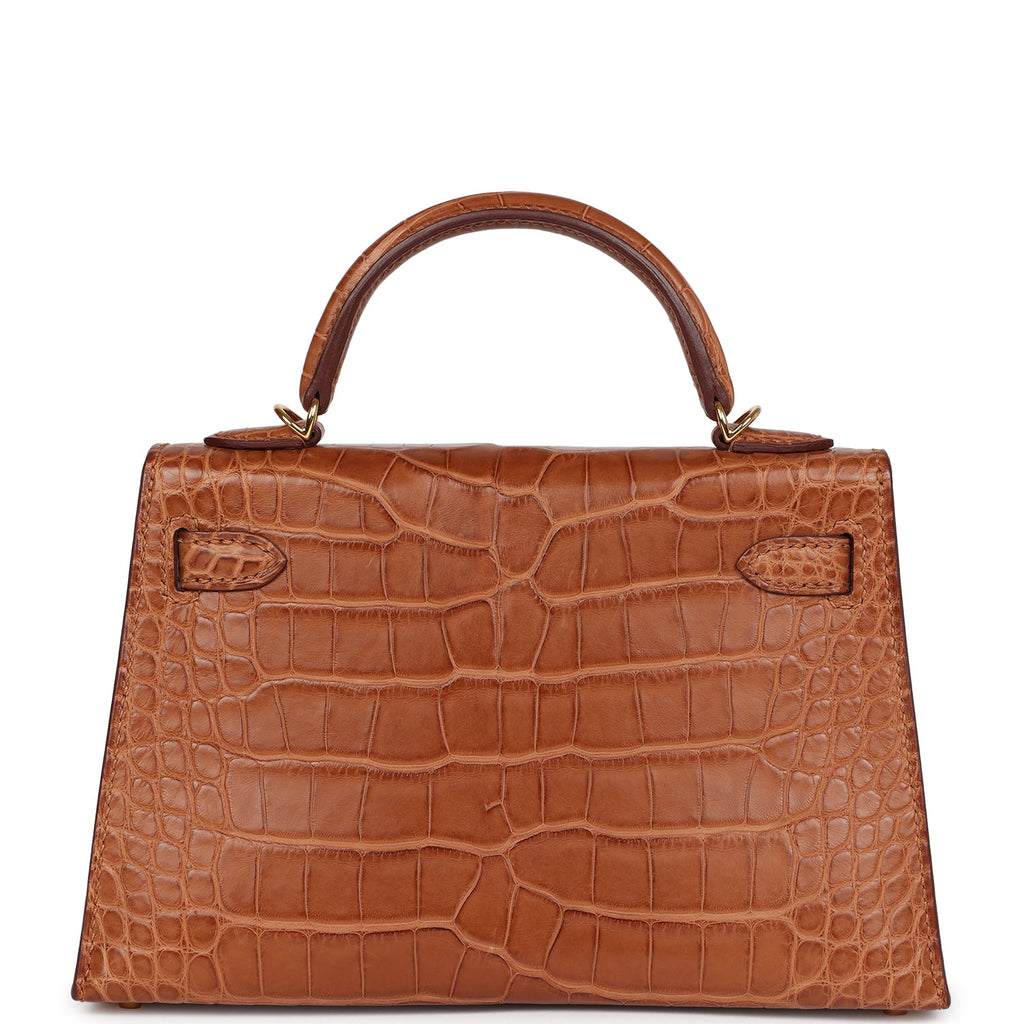 Hermes Kelly Sellier 20 Gold Matte Alligator Gold Hardware