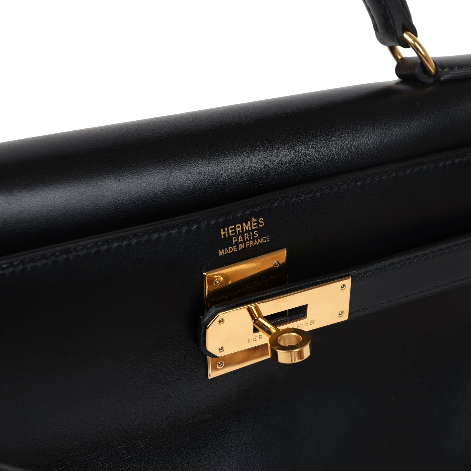 New Hermes Kelly Retourne 32 Black Box Gold Hardware