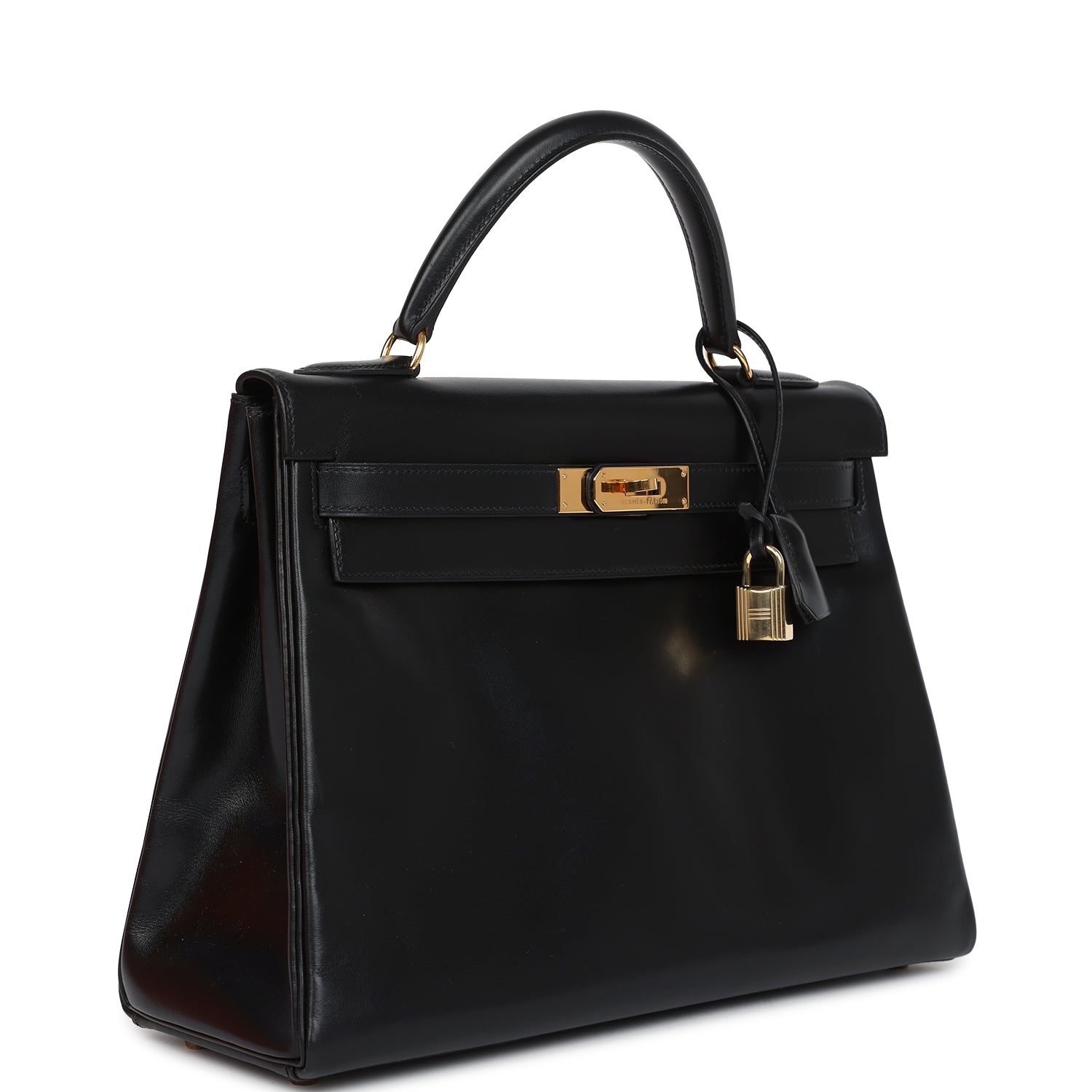 New Hermes Kelly Retourne 32 Black Box Gold Hardware