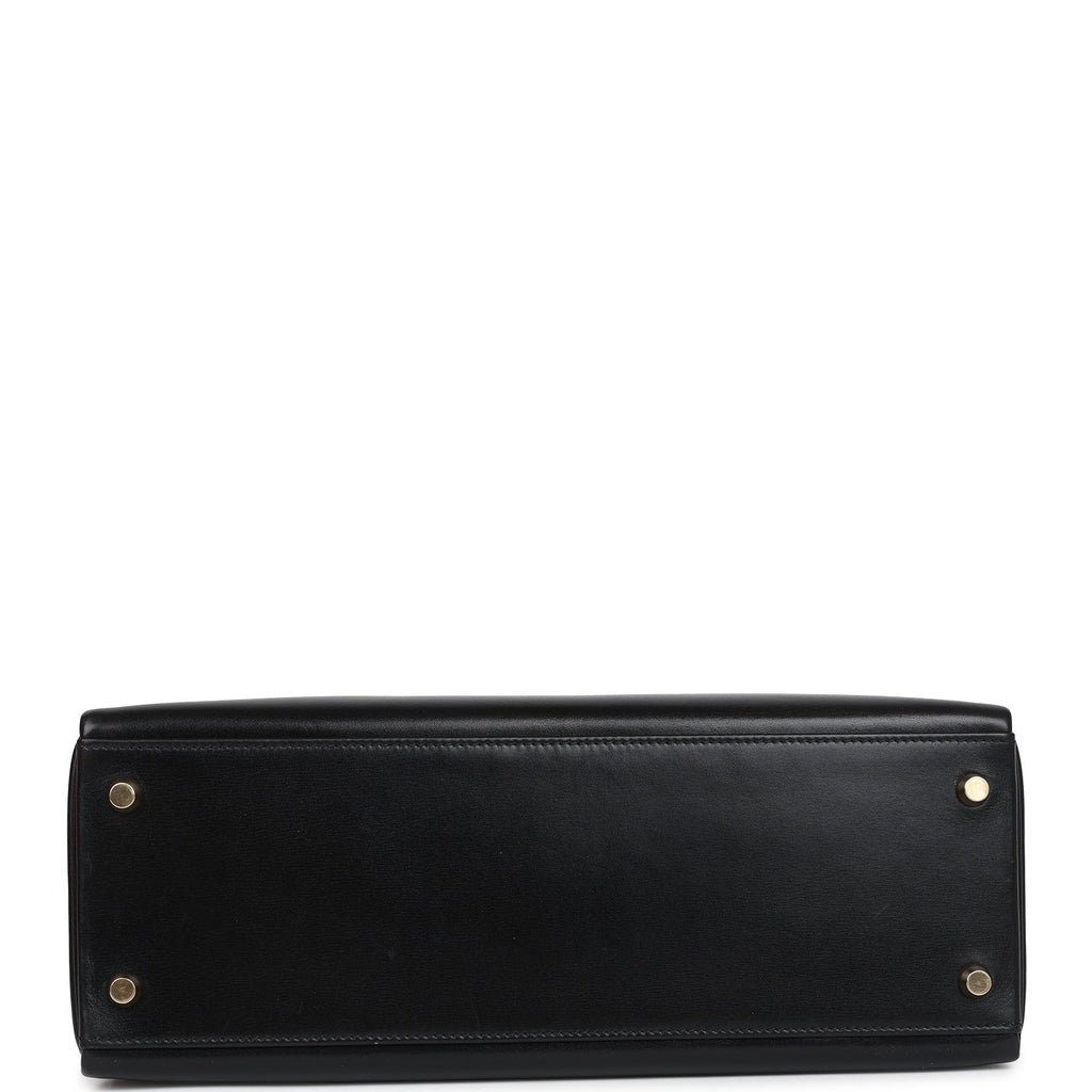 New Hermes Kelly Retourne 32 Black Box Gold Hardware