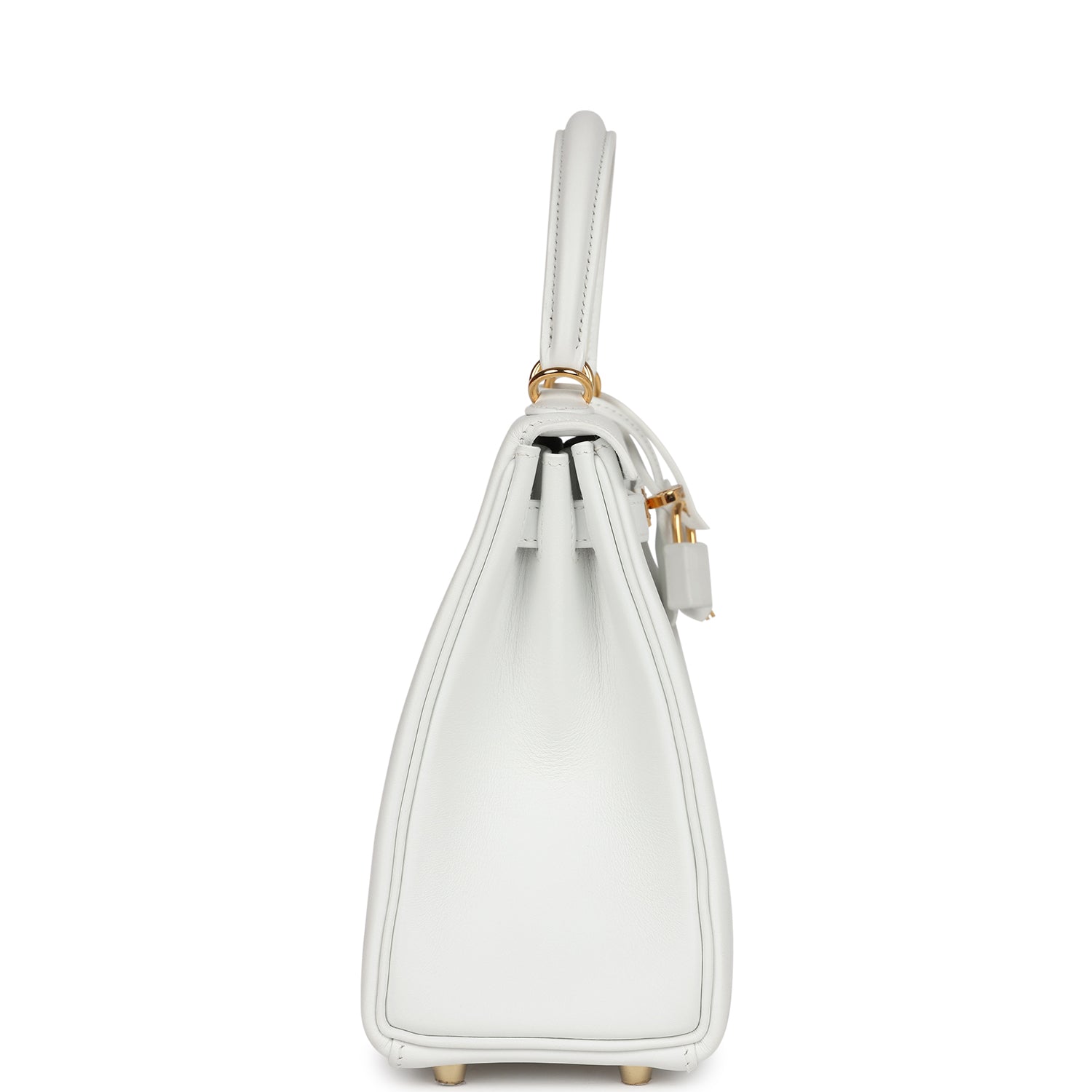 Hermes Kelly Retourne 25 New White Swift Gold Hardware