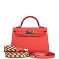 Hermes Kelly Sellier 20 Rose Texas Epsom Palladium Hardware