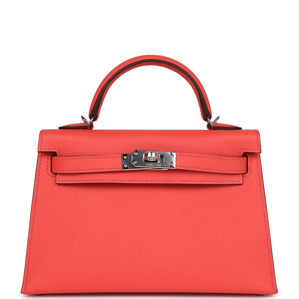 Hermes Kelly Sellier 20 Rose Texas Epsom Palladium Hardware