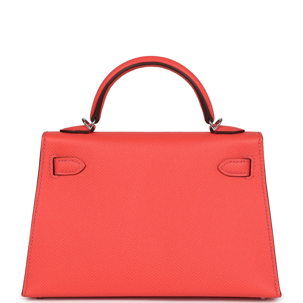 Hermes Kelly Sellier 20 Rose Texas Epsom Palladium Hardware