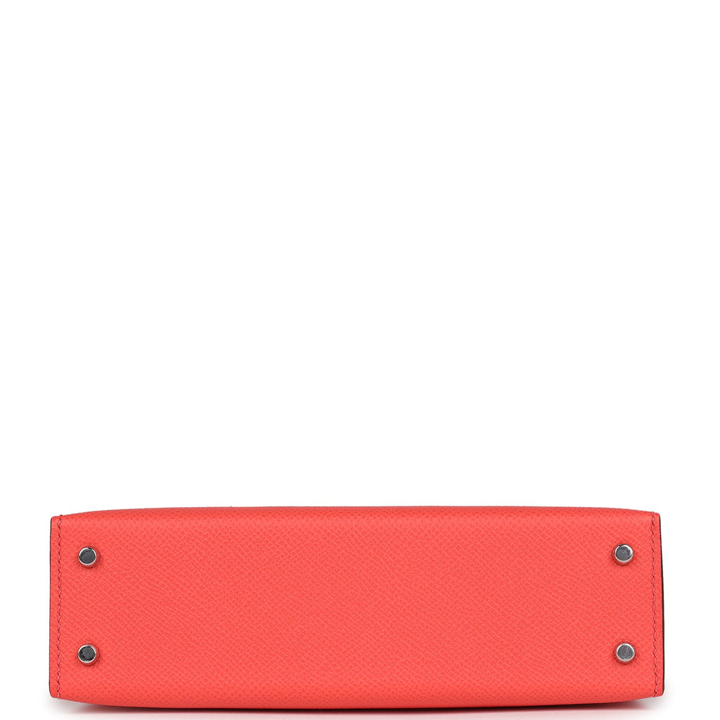 Hermes Kelly Sellier 20 Rose Texas Epsom Palladium Hardware