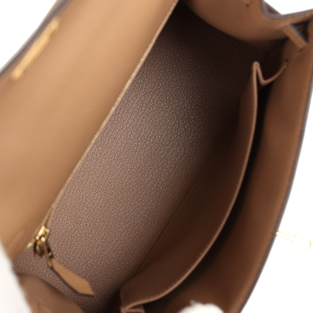 Hermes Kelly Sellier 25 Chai Epsom Gold Hardware