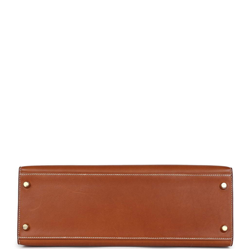New Hermes Sellier Kelly 32 Fauve Barenia Gold Hardware