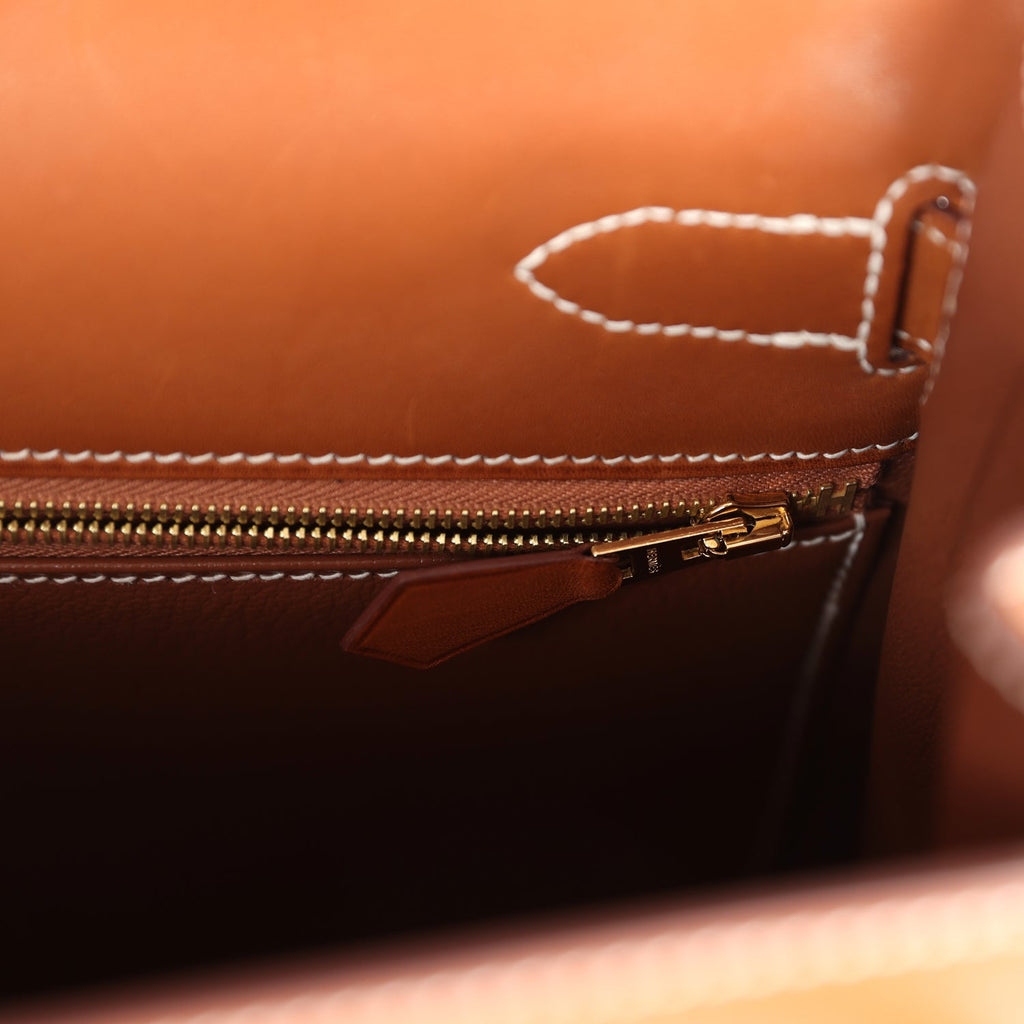 New Hermes Sellier Kelly 32 Fauve Barenia Gold Hardware