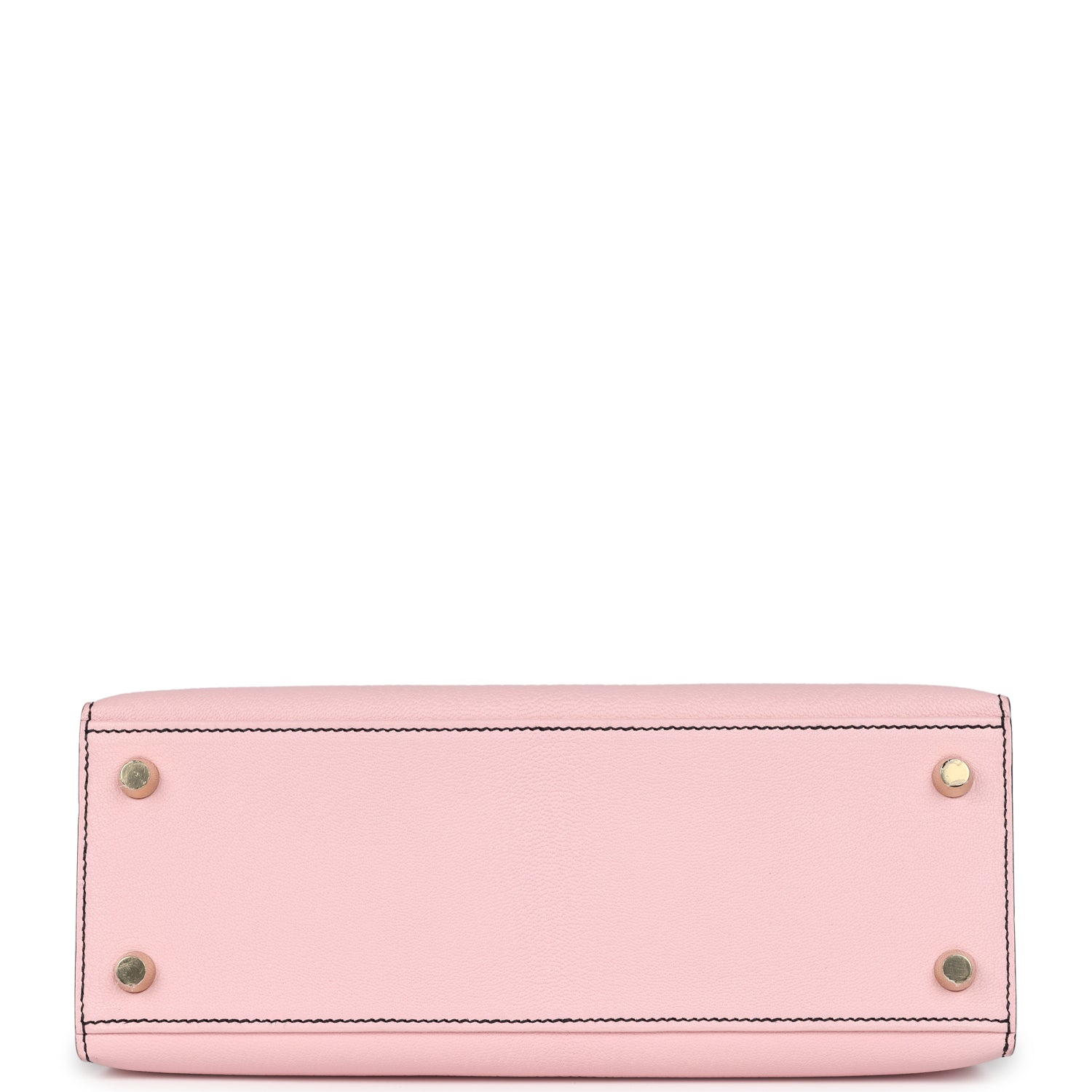 Hermes Special Order (HSS) Kelly Sellier 25 Rose Sakura and Black Chevre Mysore Brushed Gold Hardware