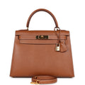 New Hermes Kelly Sellier 28 Gold Courchevel Gold Hardware