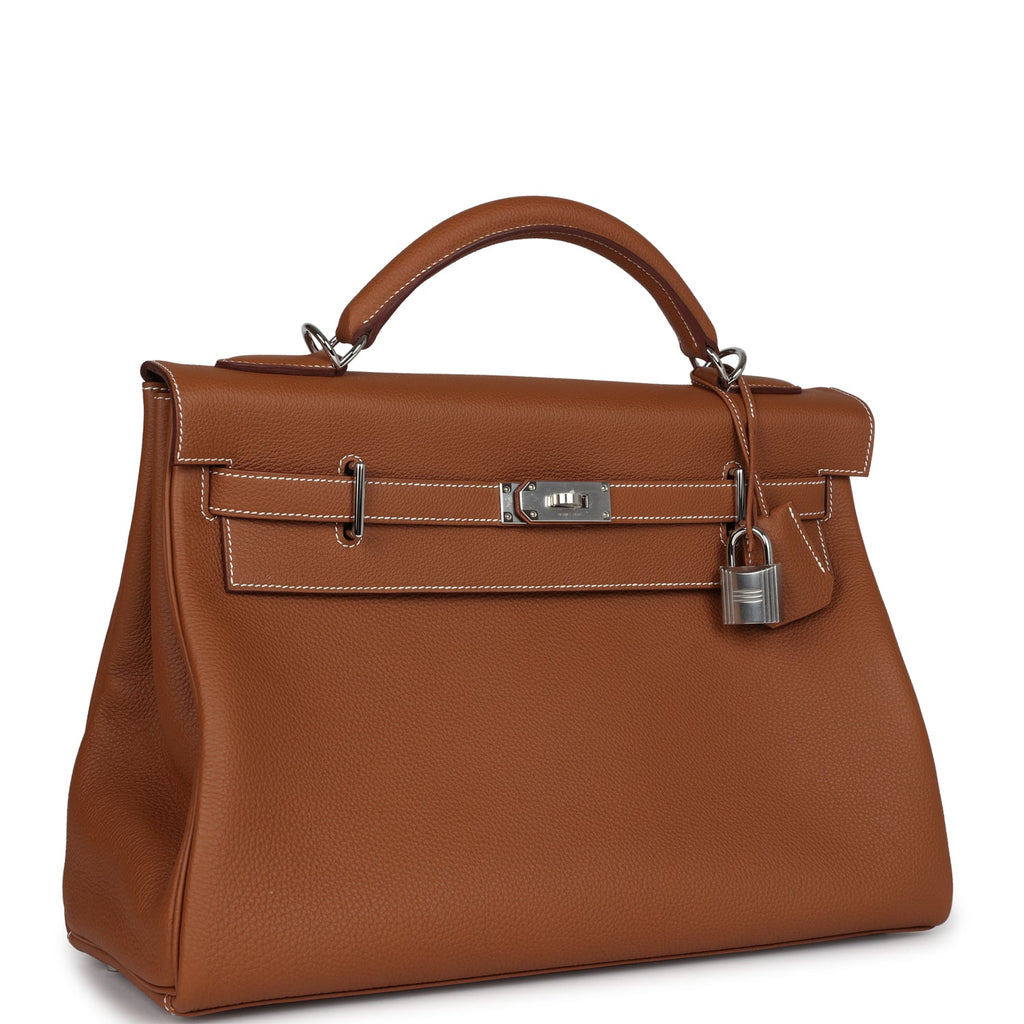 Hermes Kelly 42 Maxi Gold Togo Palladium Hardware