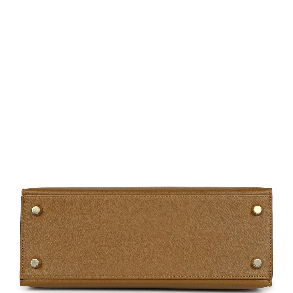 Hermes Kelly Sellier 25 Bronze Dorè Madame and Sable Shiny Niloticus Crocodile Touch Permabrass Hardware