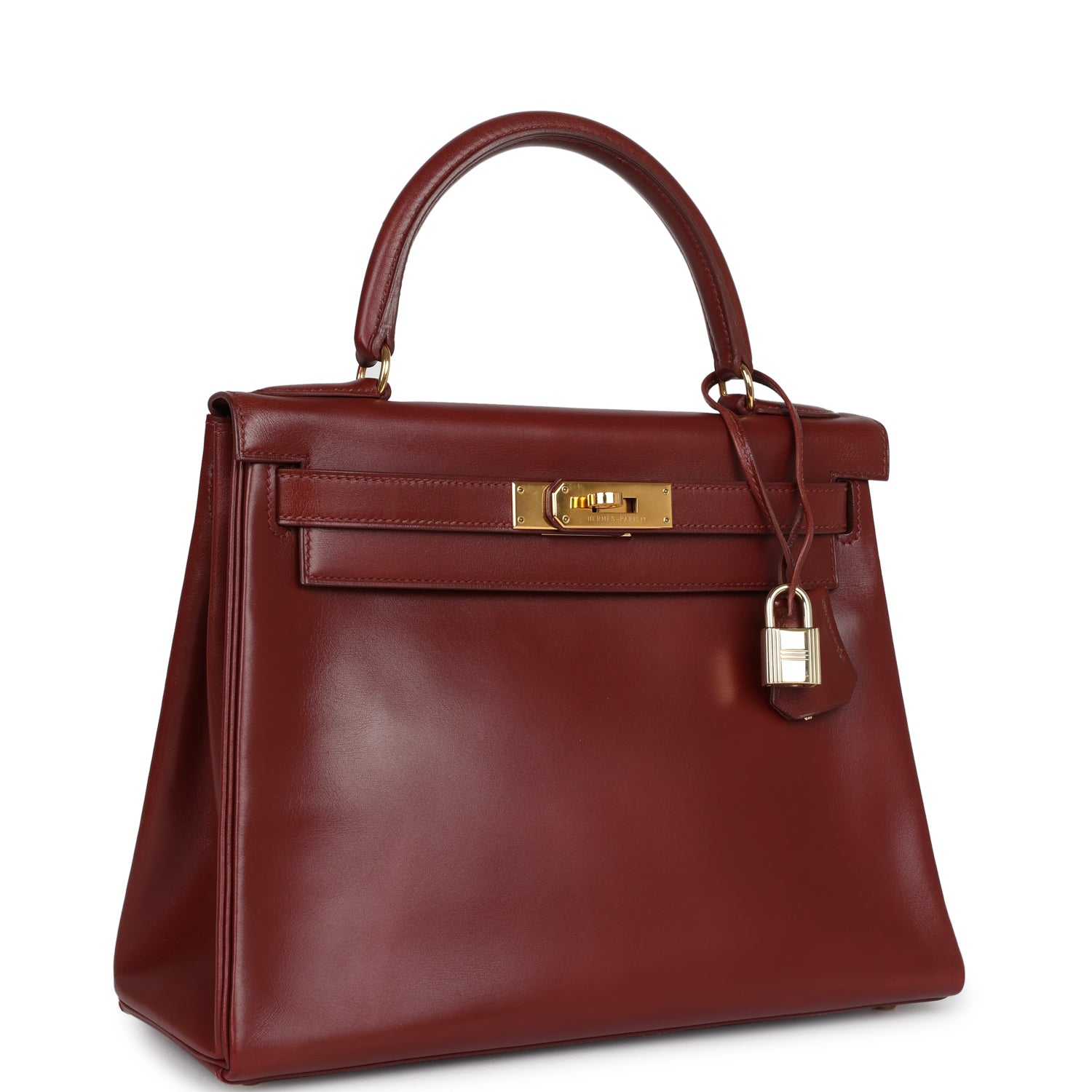 New Hermes Kelly Sellier 28 Rouge Vif Box Gold Hardware