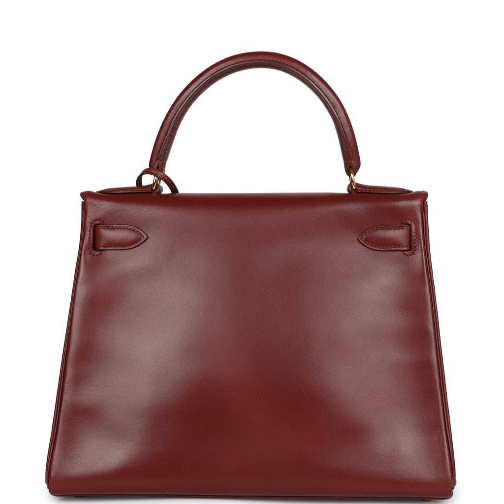 New Hermes Kelly Sellier 28 Rouge Vif Box Gold Hardware