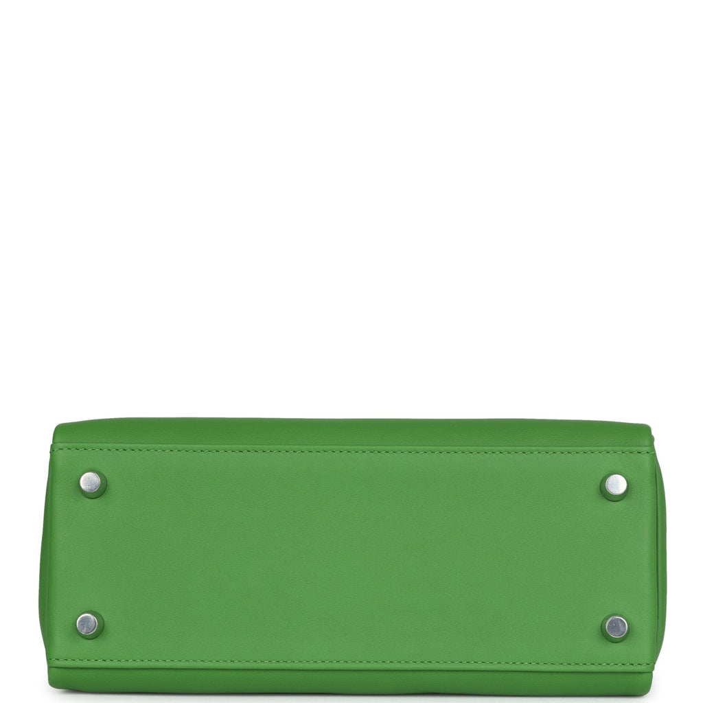 Hermes Kelly Retourne 25 Vert Yucca Swift Palladium Hardware