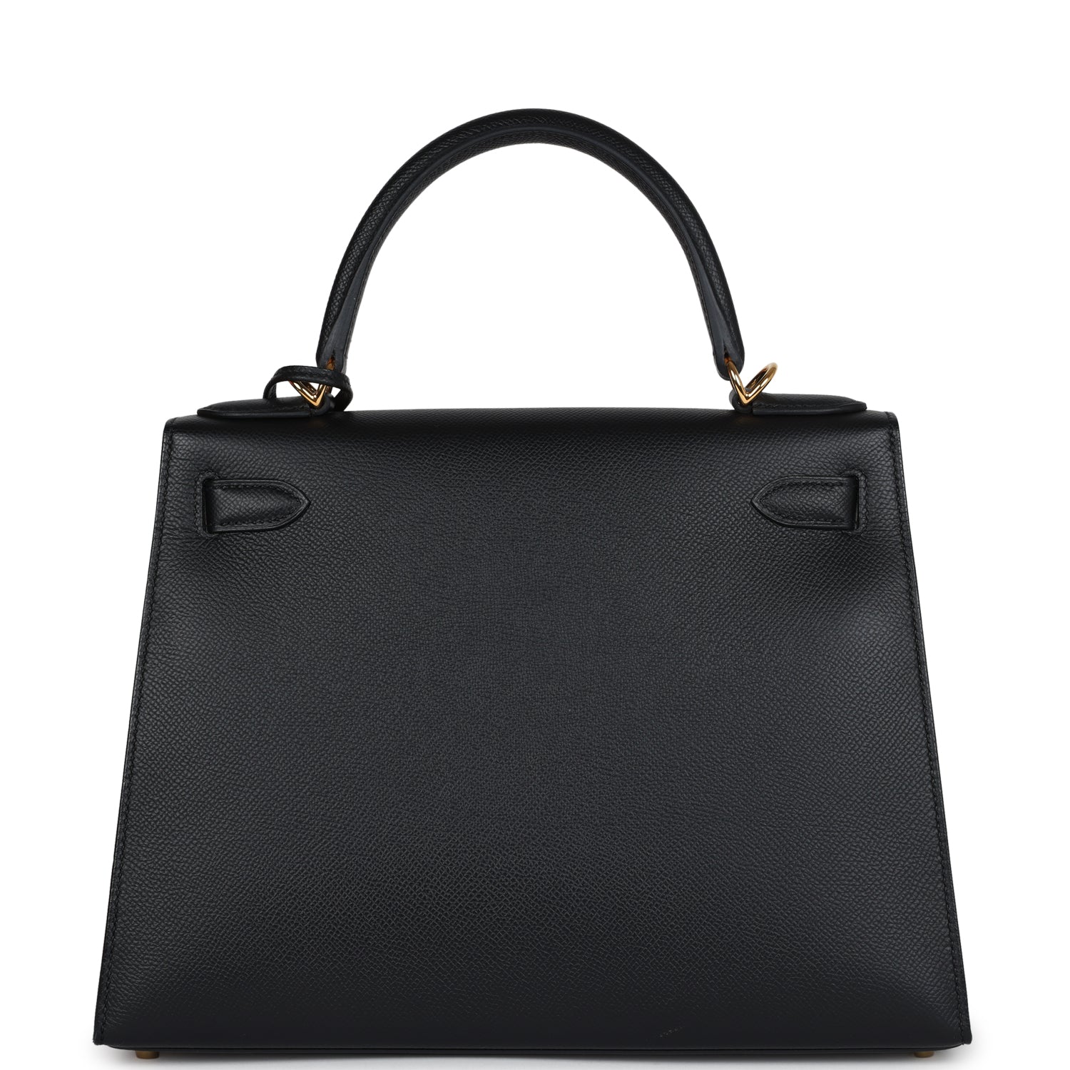 Pre-owned Hermes Kelly Sellier 28 Black Epsom Gold Hardware