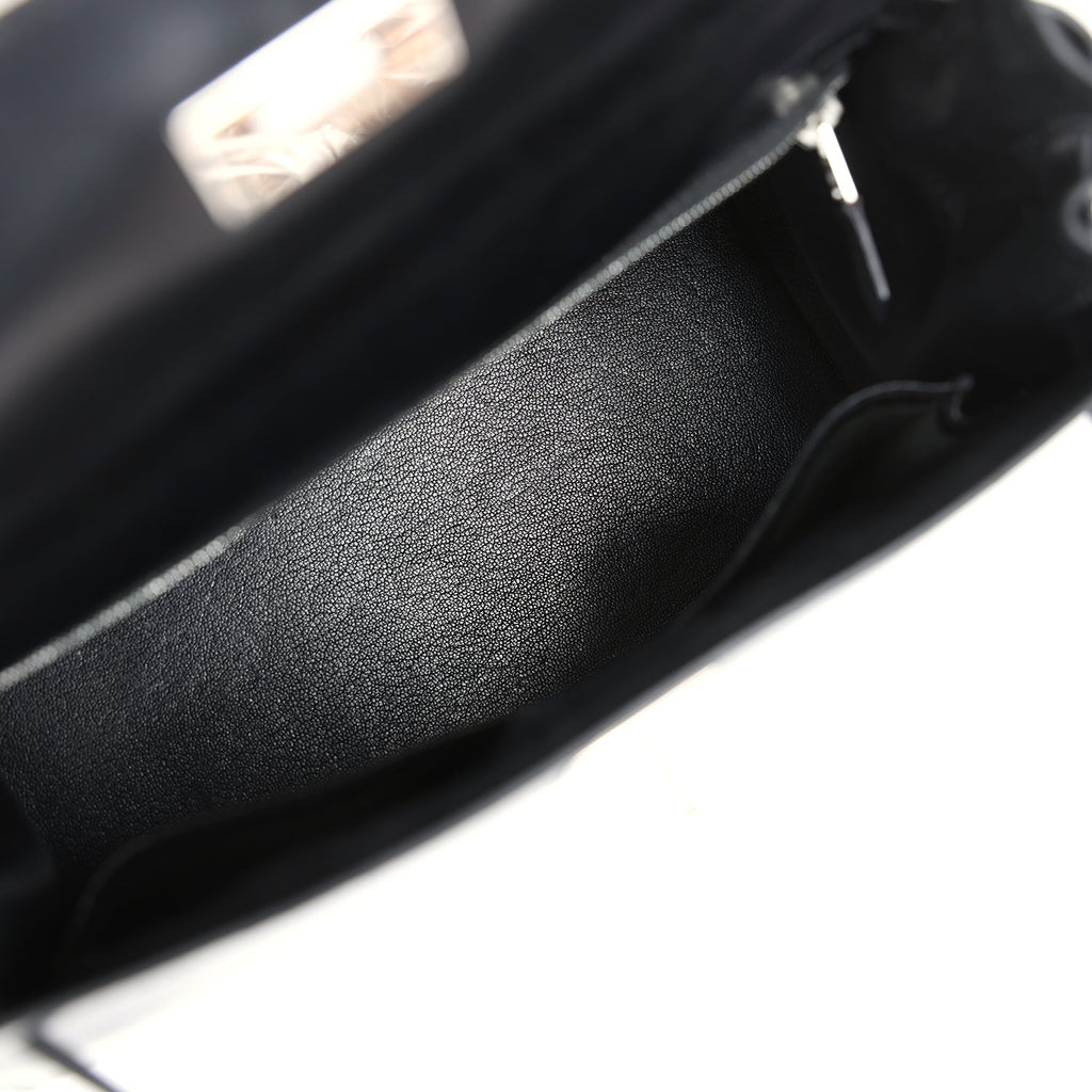 New Hermes Kelly Sellier 28 Black Box Palladium Hardware