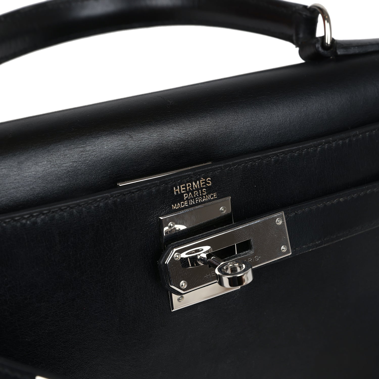 New Hermes Kelly Sellier 28 Black Box Palladium Hardware