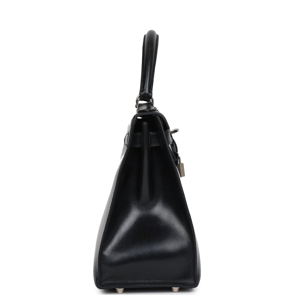 New Hermes Kelly Sellier 28 Black Box Palladium Hardware