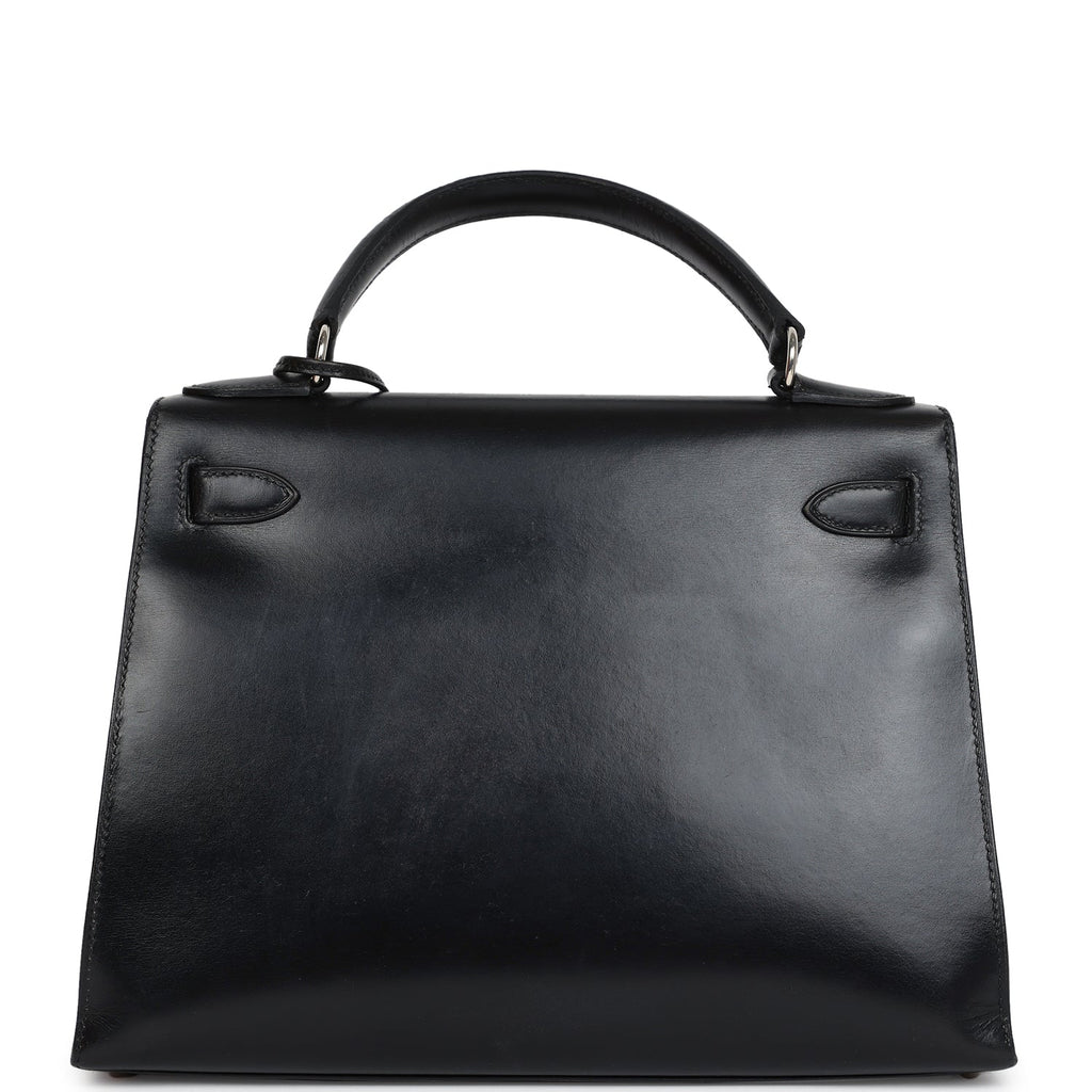 New Hermes Kelly Sellier 28 Black Box Palladium Hardware