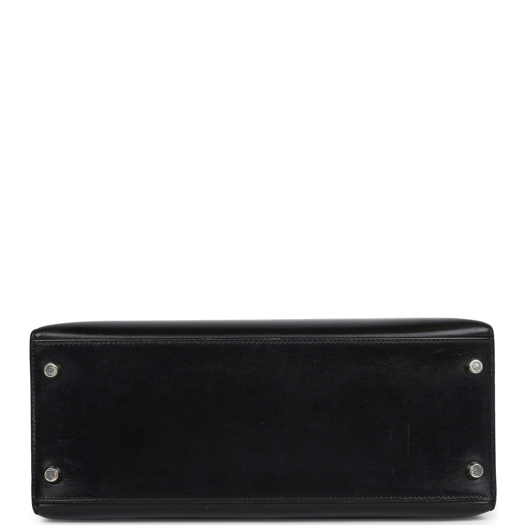 New Hermes Kelly Sellier 28 Black Box Palladium Hardware
