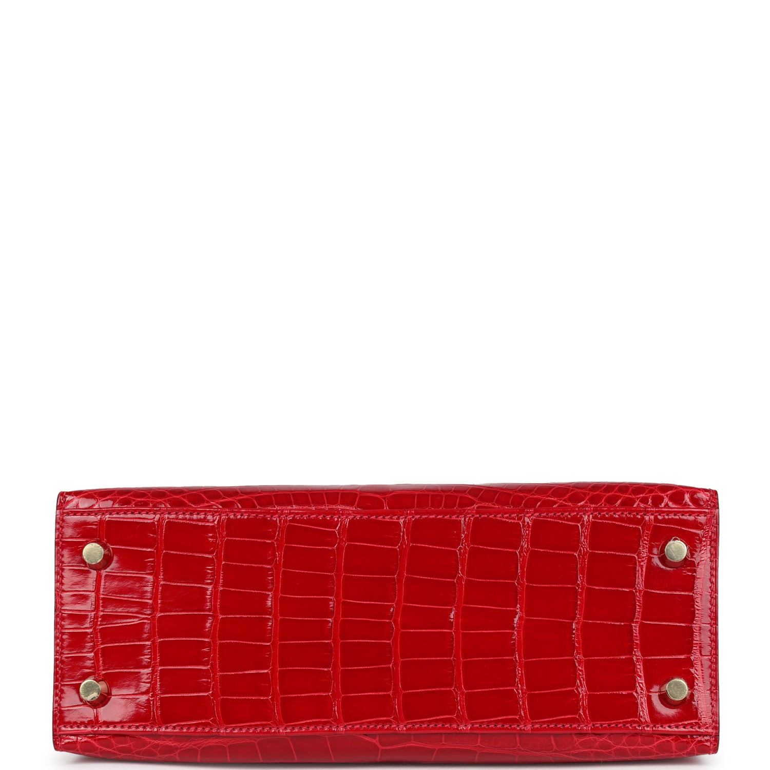 Hermes Kelly Sellier 25 Braise Shiny Alligator Mississippiensis Gold Hardware