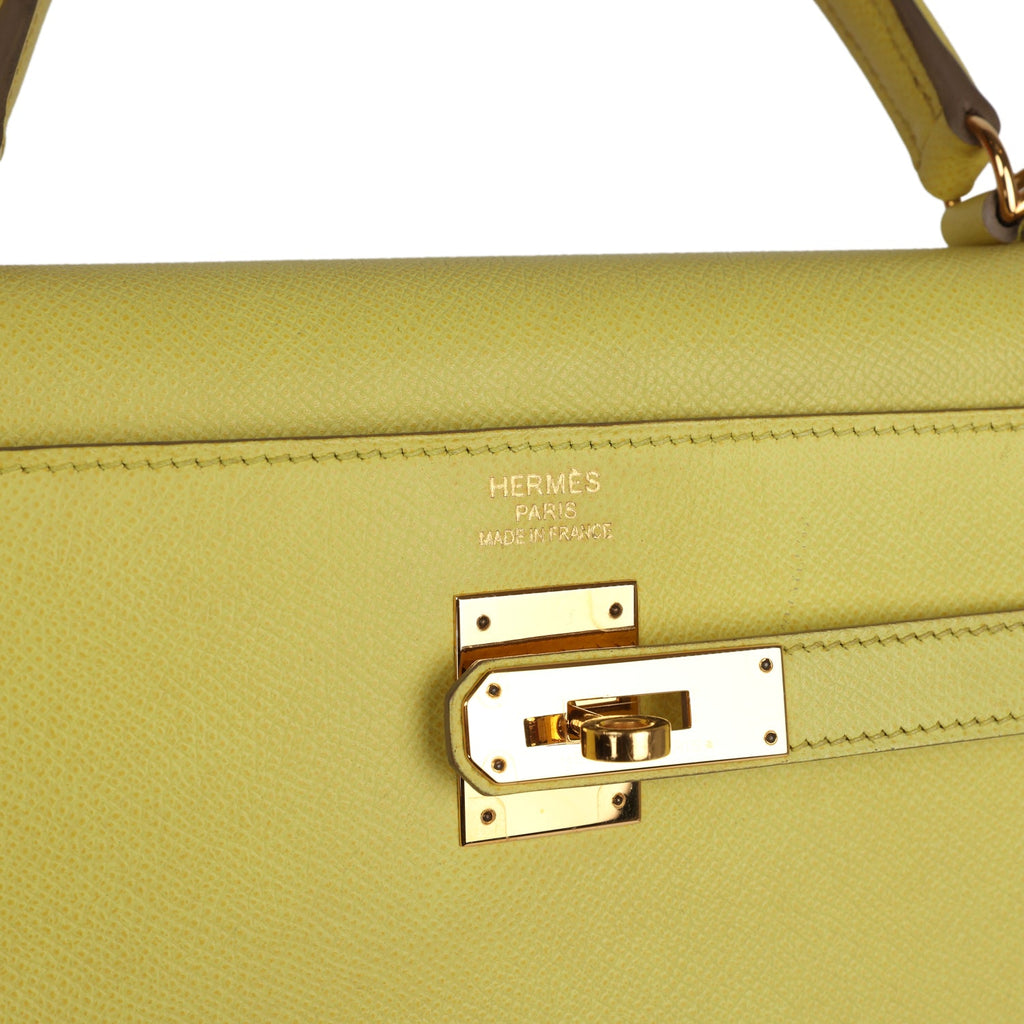 New Hermes Kelly Sellier 35 Soufre Epsom Gold Hardware