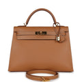 New Hermes Kelly Sellier 32 Gold Chamonix Gold Hardware