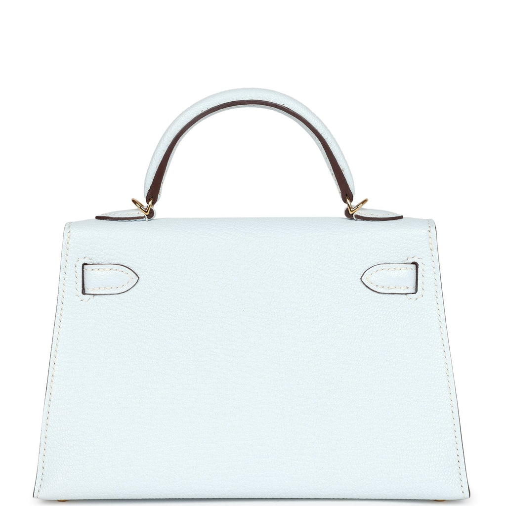 New Hermes Kelly Sellier 20 Bleu Brume Chevre Gold Hardware