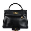 New Hermes Kelly Retourne 32 Black Box Gold Hardware