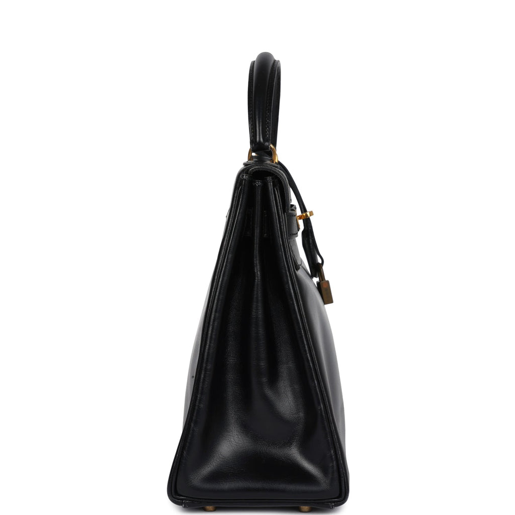 New Hermes Kelly Retourne 32 Black Box Gold Hardware