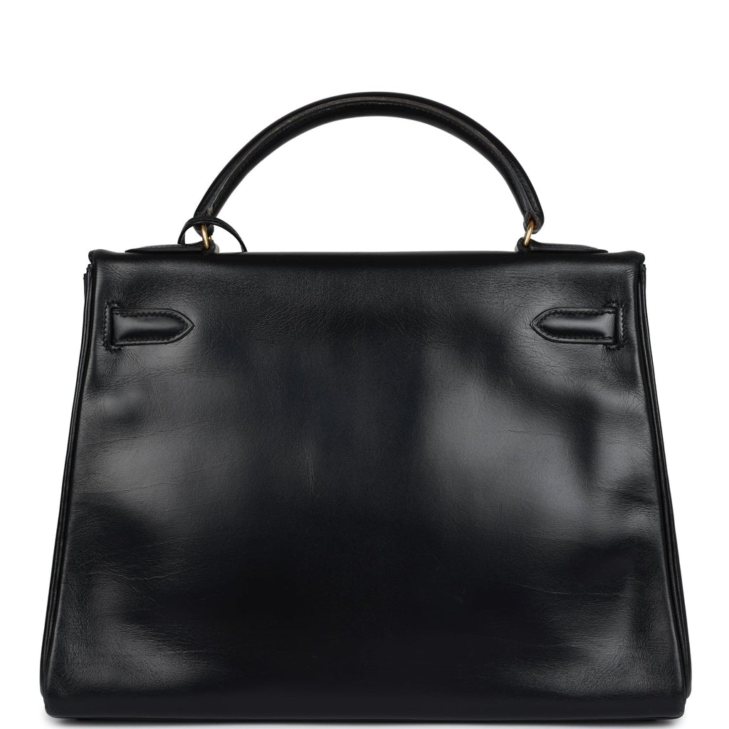 New Hermes Kelly Retourne 32 Black Box Gold Hardware