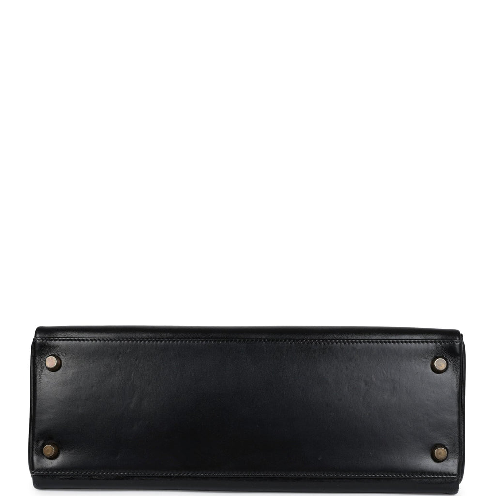 New Hermes Kelly Retourne 32 Black Box Gold Hardware
