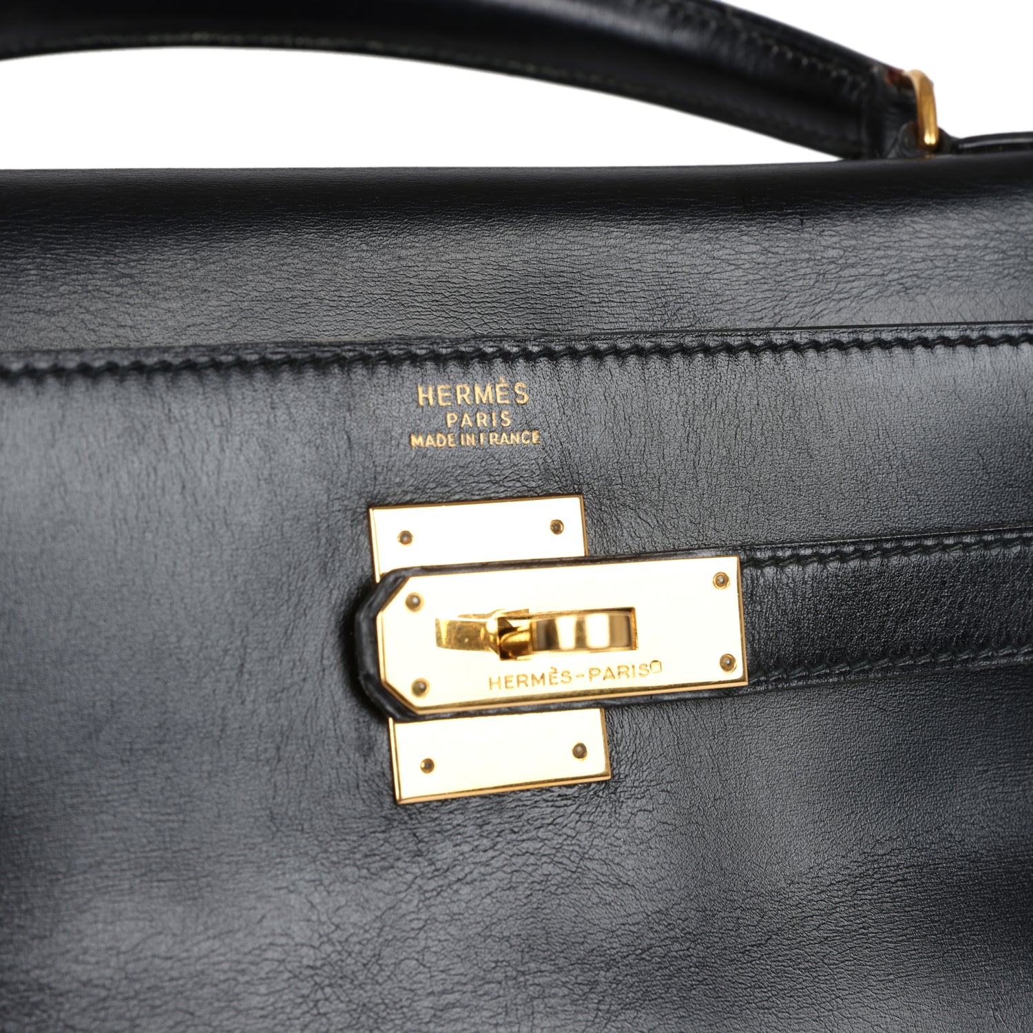 New Hermes Kelly Retourne 32 Black Box Gold Hardware