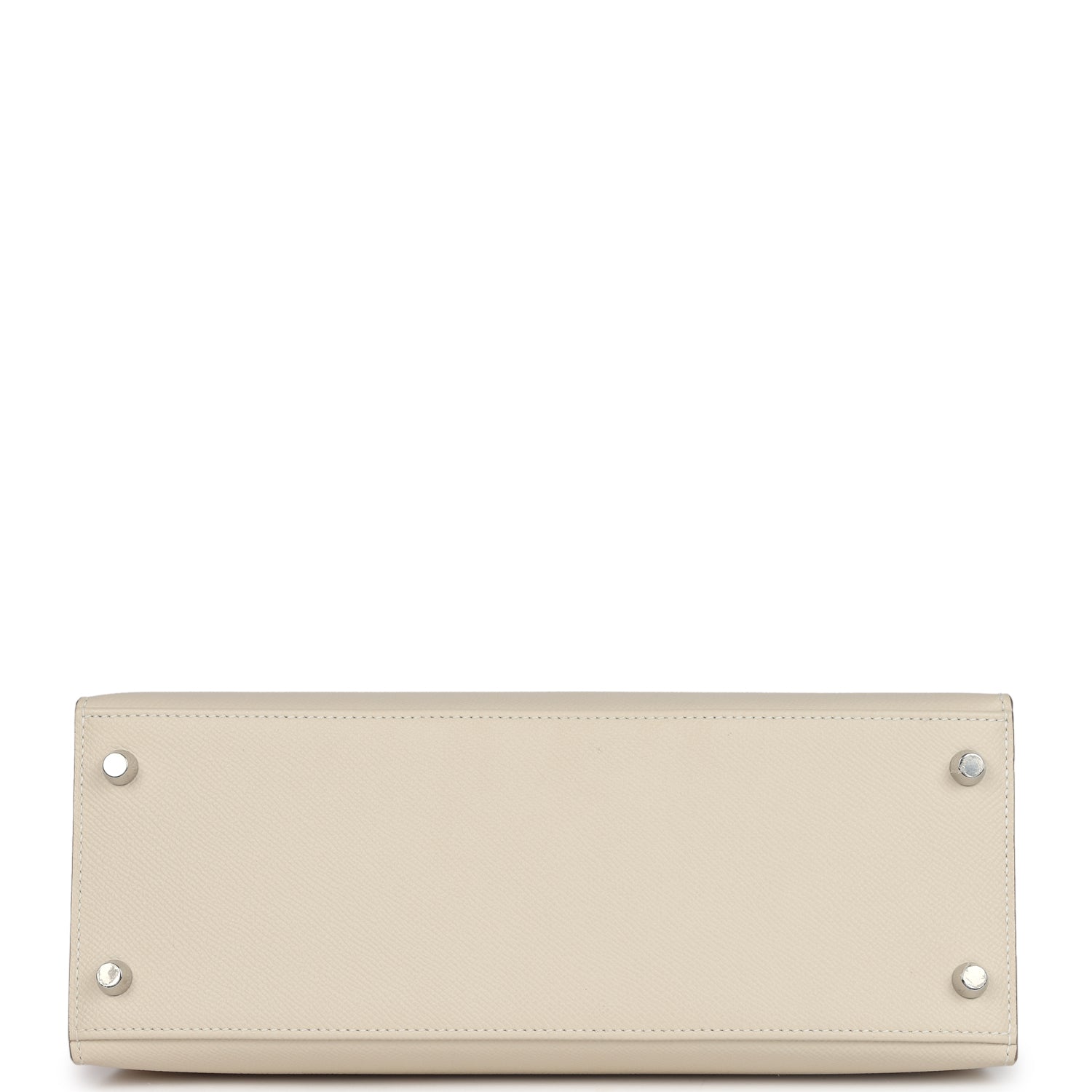 Pre-owned Hermes Kelly Sellier 28 Craie Epsom Palladium Hardware