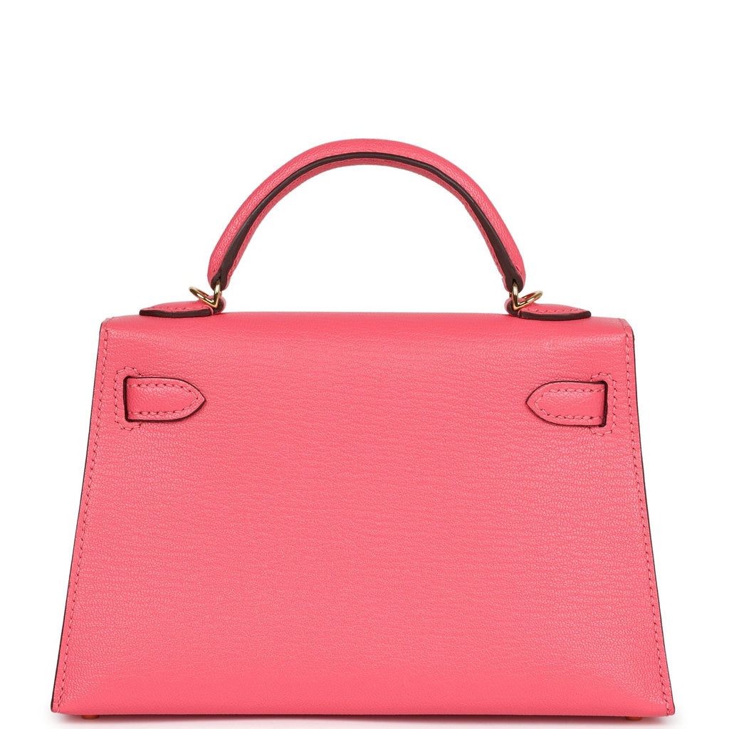 Hermes Kelly Sellier 20 Rose Azalee Chevre Mysore Gold Hardware