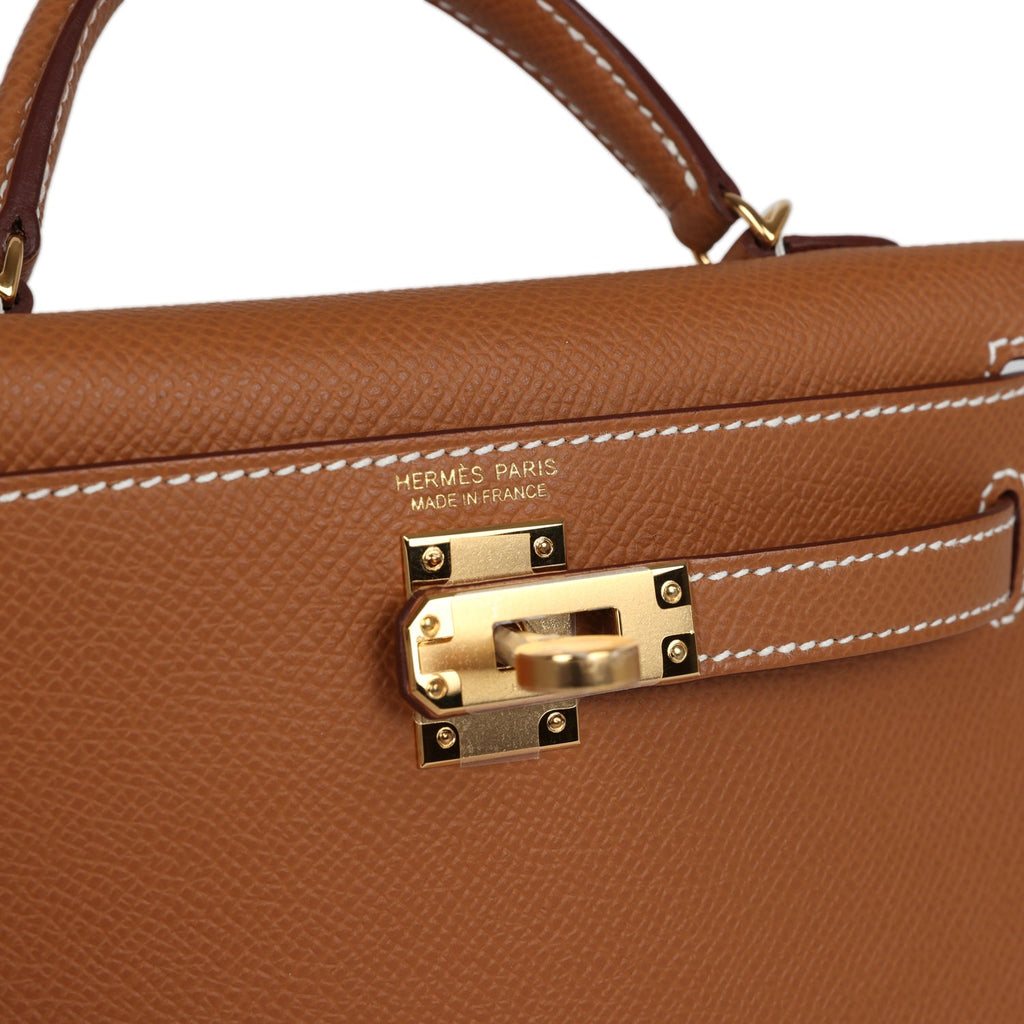 Hermes Kelly Sellier 20 Gold Epsom Gold Hardware