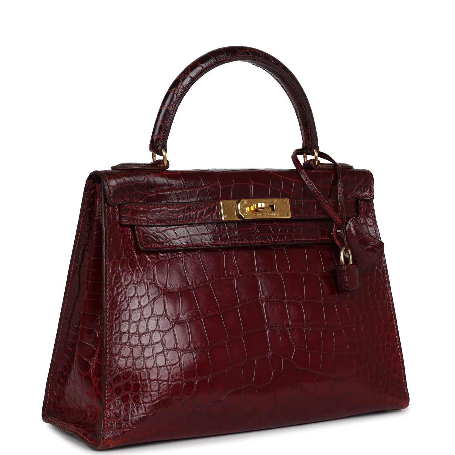 New Hermes Kelly Sellier 28 Rouge H Alligator Gold Hardware