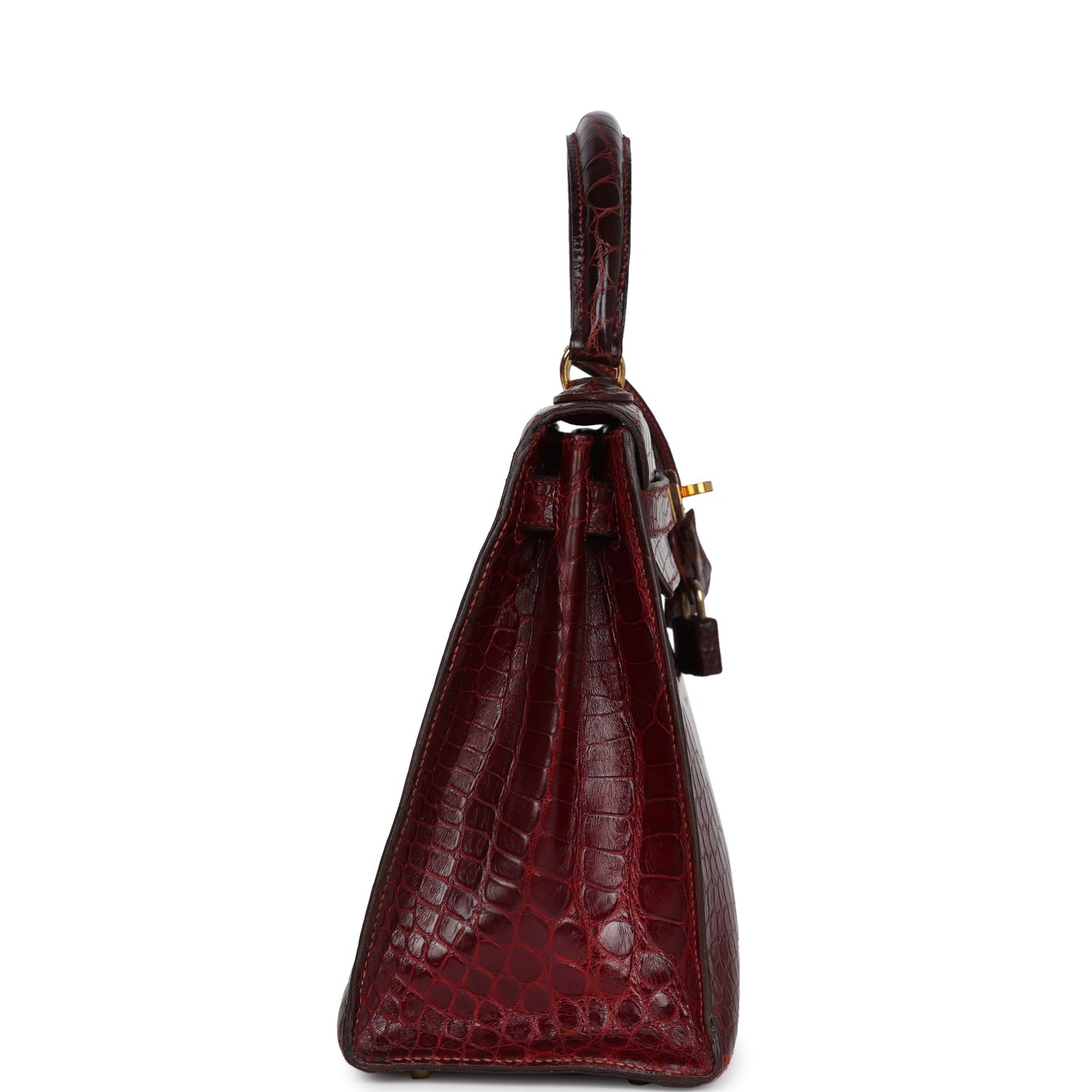 New Hermes Kelly Sellier 28 Rouge H Alligator Gold Hardware