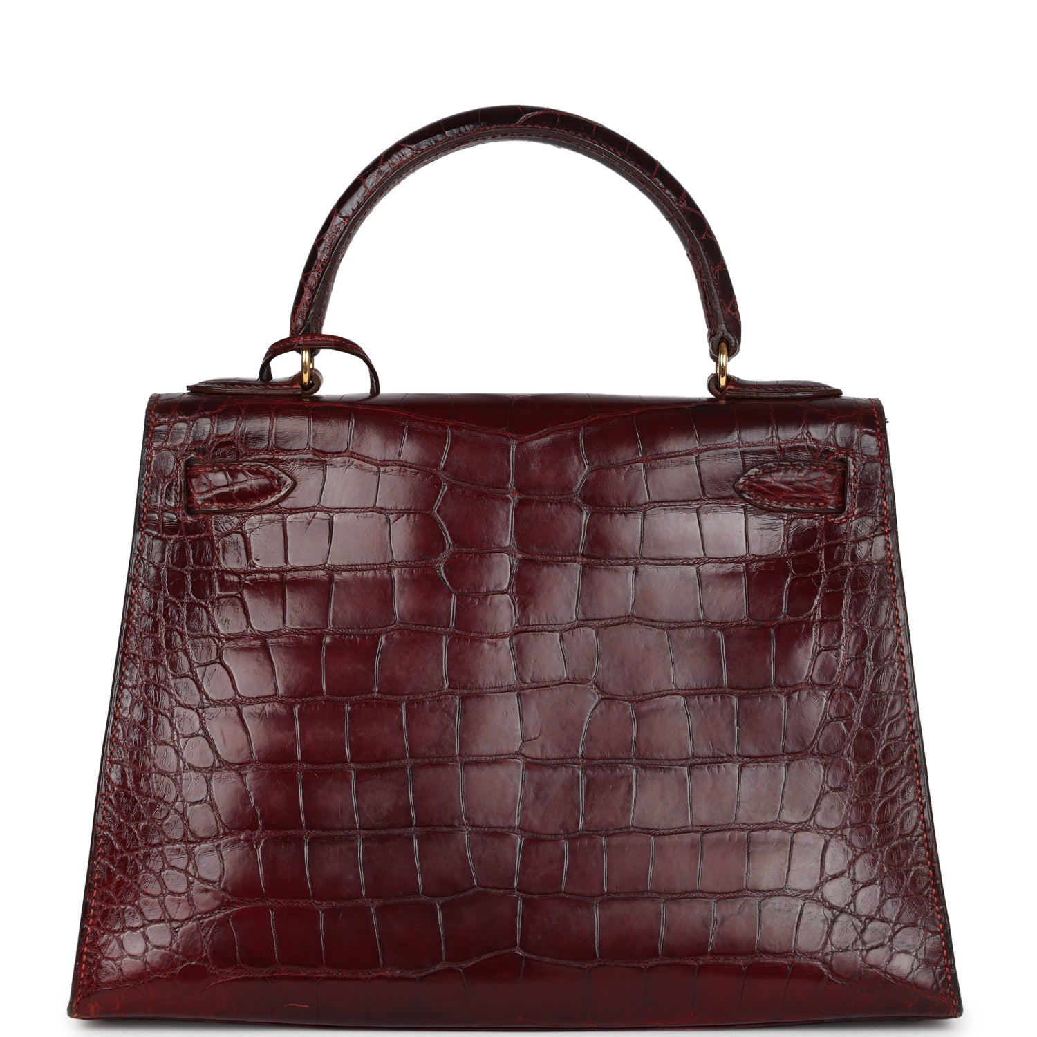 New Hermes Kelly Sellier 28 Rouge H Alligator Gold Hardware